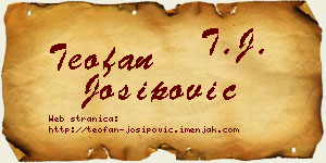 Teofan Josipović vizit kartica